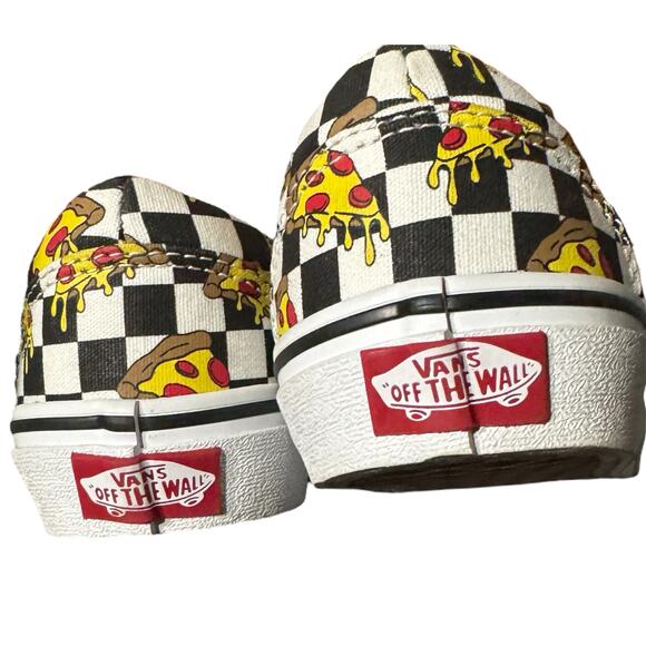 201. Vans Youth Size 3.5 Sneakers – Pizza Print Checkered - Picture 6 of 7